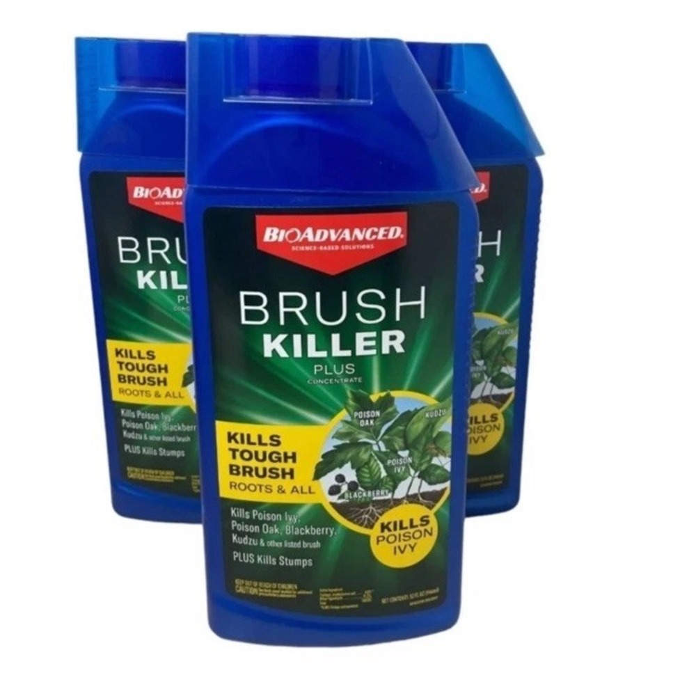 Lot of 3 BioAdvanced Brush Killer Plus Concentrate, Kills Poison Ivy, 32 fl‎ oz
